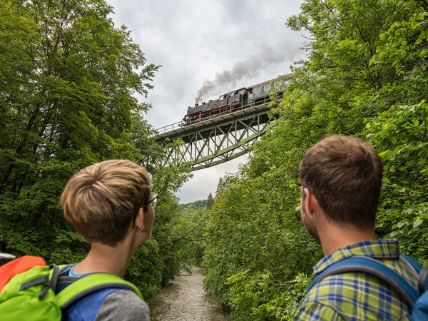 Wutachbrücke - Blick auf die Sauschwänzlebahn